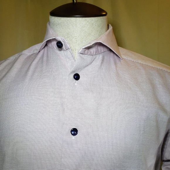 ETON of Sweden, NWOT, 15.75/40 Slim- Lite Cranberry Oxford cloth, 100% Cotton - Picture 4 of 7